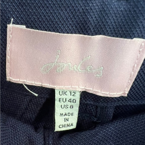 Joules Wide Leg Cropped Tie Belt Pants Navy Blue Size 8 Corpcore, Academia - Picture 7 of 10